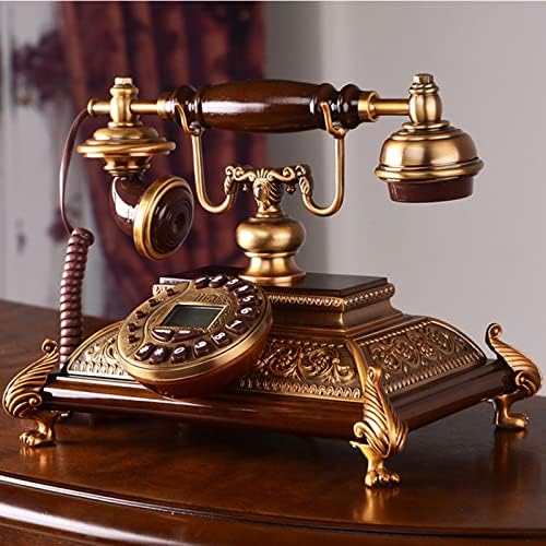 Snokwin Eski Moda Kablolu Sabit Telefon Retro İmitasyon Antika Telefon Dekor Antika Eski Kablolu Ev Ofis Telefon
