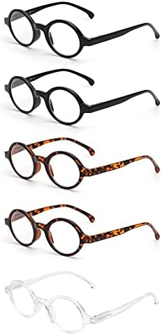 JM 4 Set Yuvarlak okuma gözlüğü Bahar Menteşe Okuyucular Erkek Kadın Gözlük Okuma için