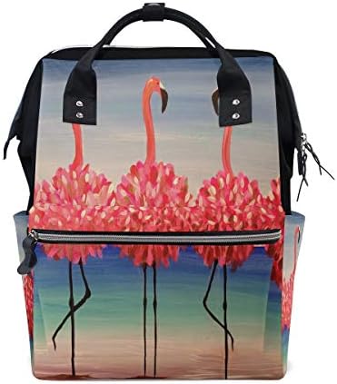 MUOOUM Benzersiz Flamingo Plaj bebek bezi çantaları Anne Çantası Nappy Hemşirelik Sırt Çantası Bebek Bakımı ıçin Çok Fonksiyonlu