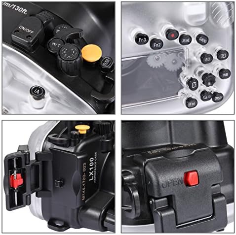 Loboo Fikir 130FT / 40 M Sualtı Derinlik Dalış Durumda Su Geçirmez kamera muhafazası (Panasonic LUMİX DMC-LX100 için, Siyah)
