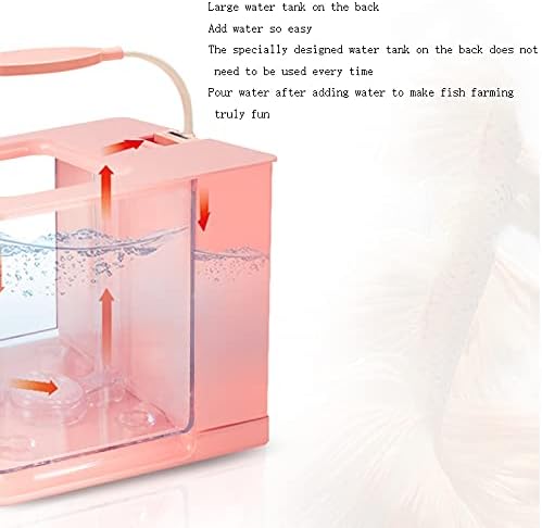 YFQHDD Masaüstü Mini akvaryum balık tankı akvaryum led ışık ile balık tankı dekorasyon