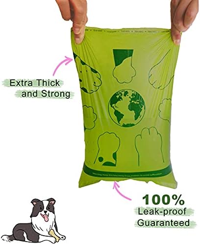 Kaka için Köpek Torbaları, %100 Kompostlanabilir, Köpekler için Ekstra Kalın ve Güçlü Kaka Torbaları, Sızdırmazlığı garantili,