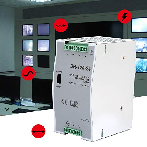 Elektronik için Güvenli Anahtarlama Güç Kaynağı 24V Güç Kaynağı Rayı 100~240V AC/DC