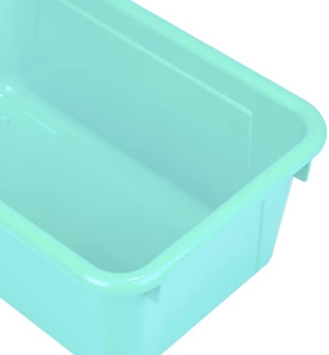 Storex Small Cubby Bidonlar-Geçmeli Kapaklı Sınıf için Plastik Saklama Kapları, 12,2 x 7,8 x 5,1 inç, Deniz Mavisi, 5'li Paket