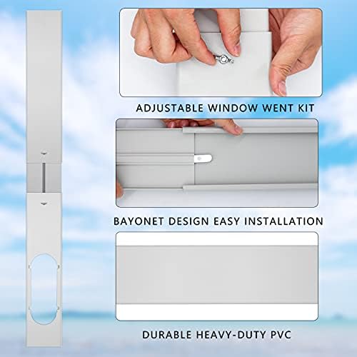 YUESUO Taşınabilir AC Pencere Havalandırma Kiti, 5.9 Pencere Adaptörü Tüp Bağlayıcı Taşınabilir Klima için 3 Adet PVC Pencere