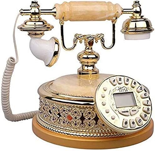 JNWEIYU Vintage Antik Eski Telefon Kablolu Telefon Avrupa Vintage Sabit Retro Reçine Ev Telefon Push Button dial Eller-Serbest