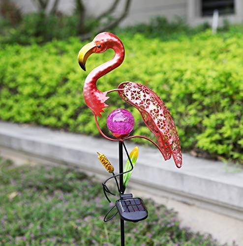 WSgift dekoratif güneş ışıkları, Metal Flamingo yolu açık bahis ışıkları, Veranda, çim, avlu ve bahçe için su geçirmez sıcak