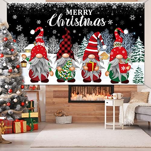 Noel Zemin Afiş, Gnome Noel Afiş Noel Partisi Arka Plan Dekorasyon için Fotoğraf, tatil fotoğraf kabini Sahne Duvar asılı dekorlar