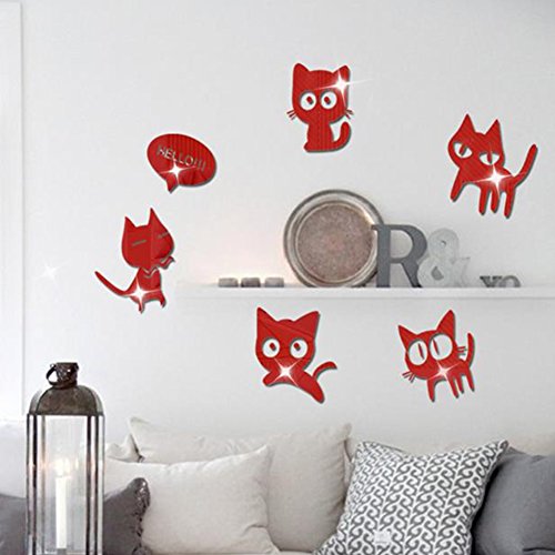 Wansan moda duvar Sticker sevimli kedi çıkarılabilir DIY duvar dekorasyon ev oturma odası dükkanı için
