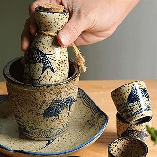 Sake Seti Japon Hediyeler 5 Parça Geleneksel Japon Sake Fincan Seti El-boyalı Tasarım Porselen Seramik Fincan Ev El Sanatları