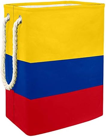 Tek boynuzlu Kolombiya bayrağı büyük boy çamaşır sepeti katlanabilir depolama sepeti yatak odası bebek kreş için