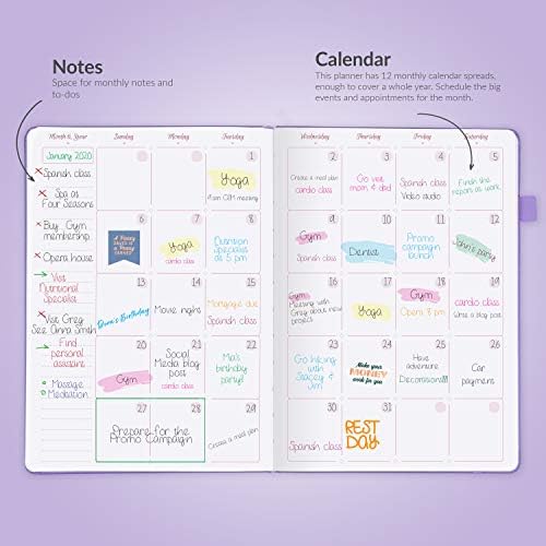 GoGirl Planner Agenda-Kadınlar için Renkli Aylık ve Haftalık Planlayıcı ve Organizatör, Zaman Yönetimini, Üretkenliği Artırmak
