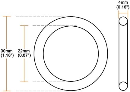 uxcell Nitril Kauçuk O-Ringler 32mm OD 24mm ID 4mm Genişlik, Metrik Buna-N Sızdırmazlık Contası, 10'lu Paket