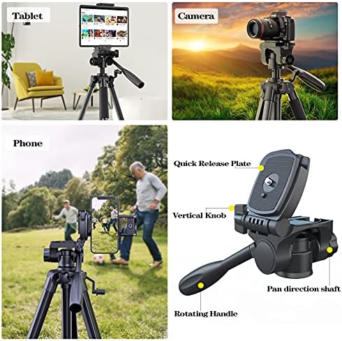 Kıngjue 60 kamera tripodu Standı ile Uyumlu Canon Nikon DSLR Kameralar ile Evrensel tablet telefon tutucu Uzaktan Deklanşör