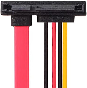 Konnektörler 90 Derece Yukarı Açılı SATA III 3.0 sata 7 + 15 22 Pin SATA Erkek Kadın Veri Güç Uzatma Kablosu 30cm - (Kablo