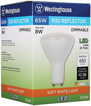 Westinghouse Aydınlatma 3315900 65 Watt Eşdeğer R30 Sel Kısılabilir Yumuşak Beyaz LED Ampul, GU24 Tabanlı, 1 Sayım (1 Paket)