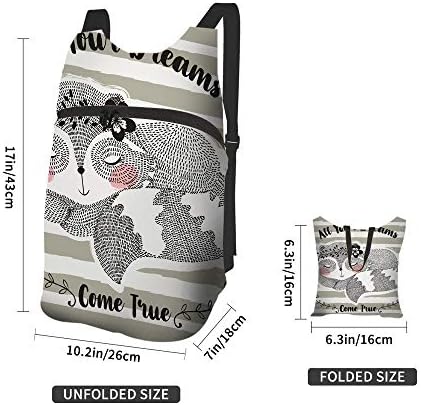 EKOBLA komik hayvan hafif katlanır sırt çantası taşınabilir Polyester sırt çantaları kamp açık seyahat için