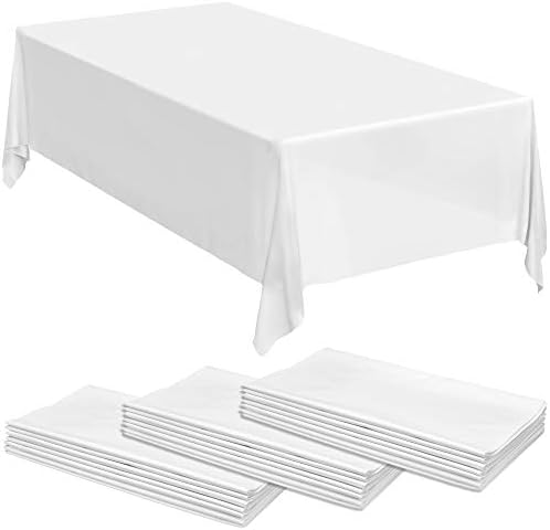 24 Beyaz Premium Plastik Masa Örtüsü - 108 X 54 Plastik Masa Örtüsü | Tek Kullanımlık Masa Örtüleri | Beyaz Masa Örtüleri |
