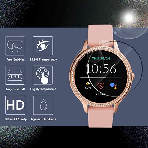 (3 Paket) Orzero Fosil Gen 5E Dokunmatik Smartwatch için Uyumlu Temperli Cam Ekran Koruyucu, 2.5 D Ark Kenarları 9 Sertlik