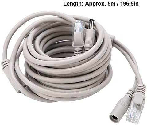RJ45 + DC Kablo, İkisi bir arada İnternet Ağı LAN Kablosu Ethernet CCTV Kablosu, 2.1 mm/5.5 mm Jak için RJ45 Portlu (5M)