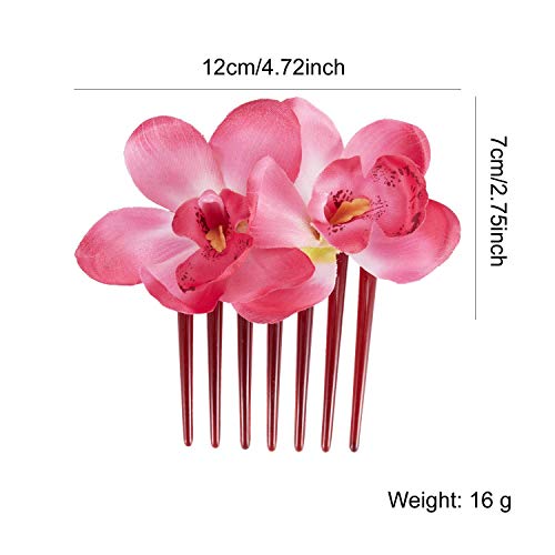 6 Paketi Süper Büyük Yapay Orkide Çiçek Çiçek Plastik Saç Yan Taraklar Klipler İle Diş Tokalar Sapları Tokalarım Kelepçeleri